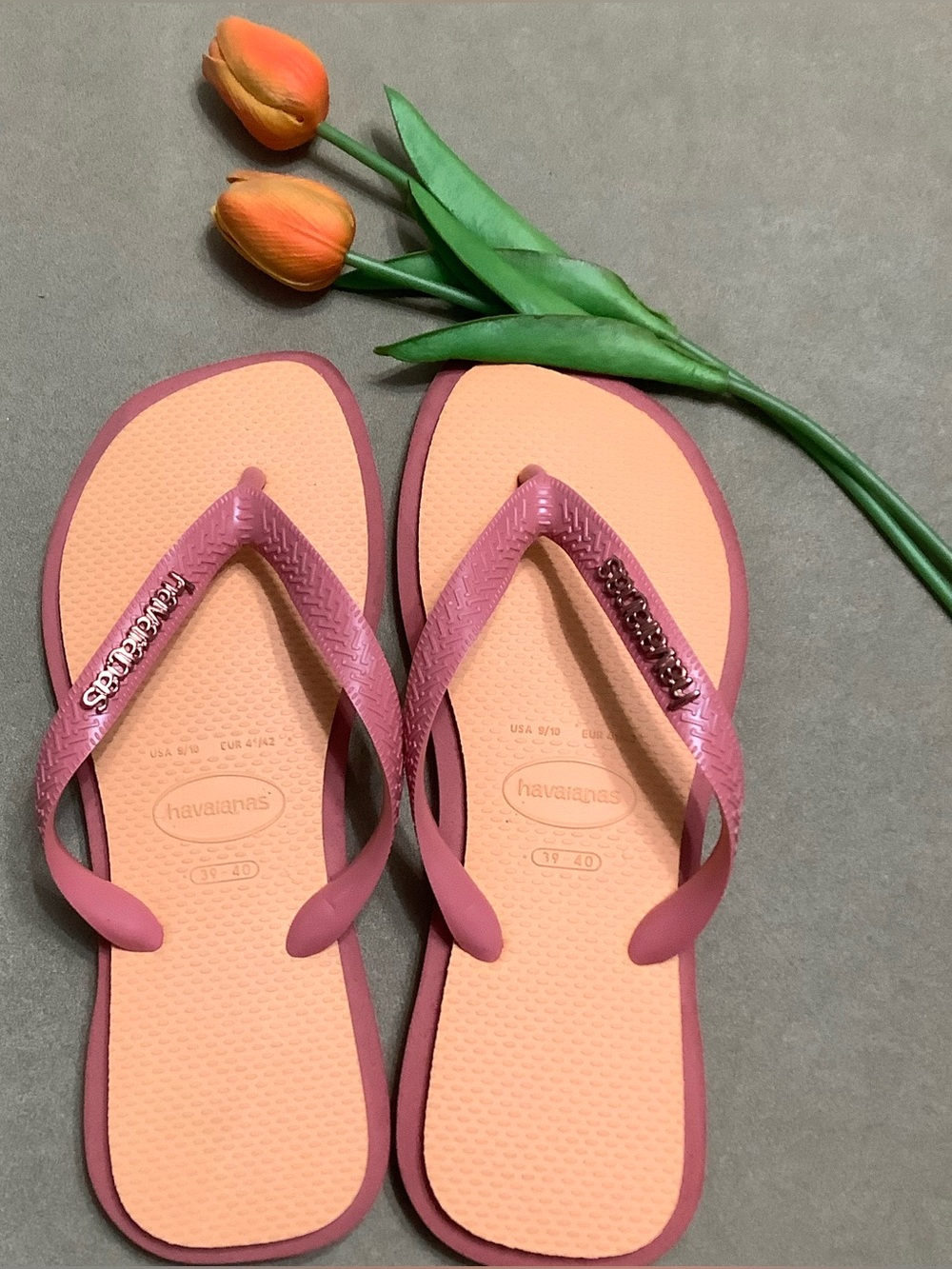 Havaianas pink and beige Flip-Flop size 9/10